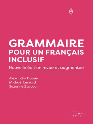 cover image of Grammaire pour un français inclusif [nouvelle édition]